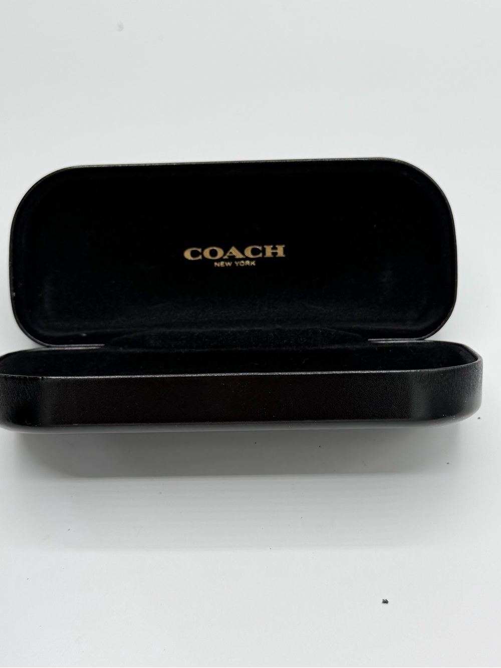 COACH Black Eyewear Case with Gold Logo